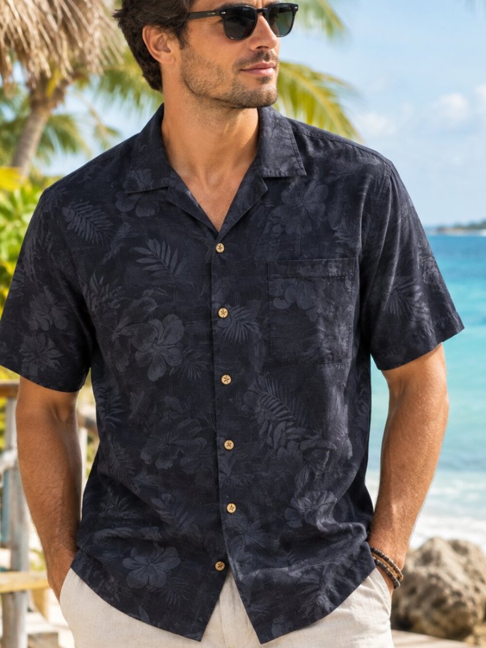 Jamaica Jaxx Authentic Island Style Tropical Floral Shirt XL/TG